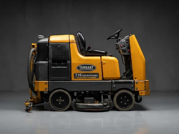 Ride-On Warehouse Floor Scrubber